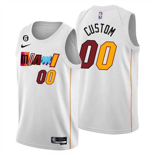 Men & Youth Customized Miami Heat White 2022-23 Classic Edition With NO.6 Patch Stitched Jersey
